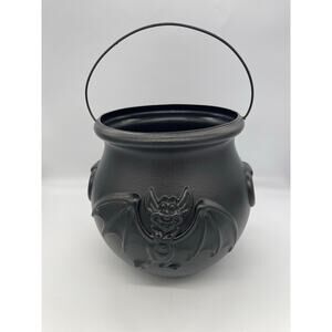 Vintage Halloween Blow Mold General Foam Plastics Cauldron Bat Candy Pail Bucket